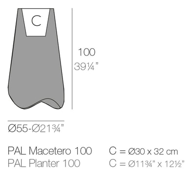 PAL PLANTER Dm. 55x100 cm