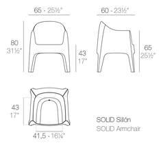 SOLID Stuhl mit Armlehnen, 65x60x80 cm